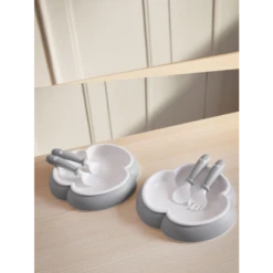 BabyBjorn Baby Plate, Spoon & Fork - Grey