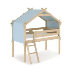 Boori Forest Teepee Loft Bed With Tent Canopy - Blueberry
