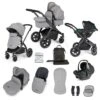Ickle Bubba Stomp Luxe All-in-One Travel System With Isofix Base - Black/Pearl Grey/Black -Baby Products Store 10 011 320 210 01