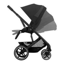 Cybex Balios S Lux Pushchair With Aton B2 Car Seat And Base 10 Piece Bundle - Moon Black (Black Frame) -Baby Products Store 104 1