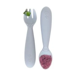 EZPZ Mni Utensils - Pewter -Baby Products Store 105825 mini utensils pewter 02 23514.1595557046