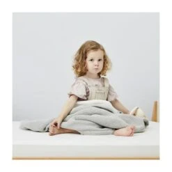The Little Green Sheep Organic Knitted Fleece Baby Blanket - Dove -Baby Products Store 1081 main