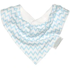 Silly Billyz Jersey Bandana Bib - Blue Chevron
