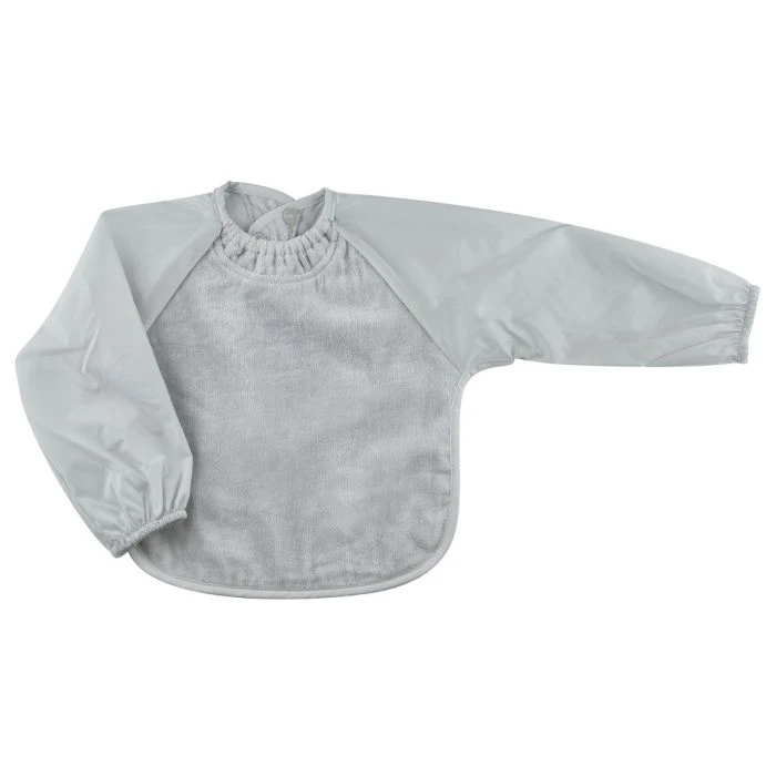 Silly Billyz Towel Small Long Sleeve Bib - Silver 3 Silly Billyz Towel Small Long Sleeve Bib - Silver