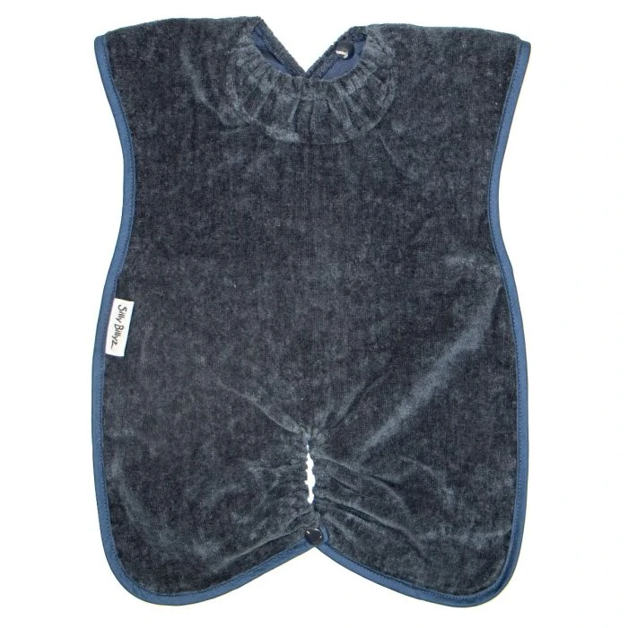 Silly Billyz Towel Highchair Hugger Bib - Navy 3 Silly Billyz Towel Highchair Hugger Bib - Navy