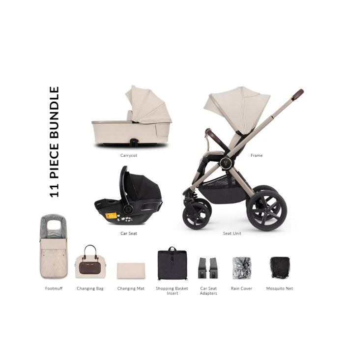Venicci Tinum Upline 3-in-1 Travel System (11 Piece Bundle) - Stone Beige 4 Venicci Tinum Upline 3-in-1 Travel System (11 Piece Bundle) - Stone Beige - Image 2
