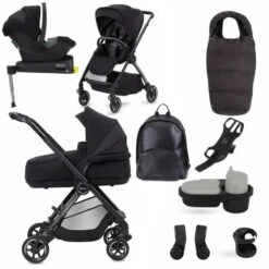 Silver Cross Dune Pushchair With Compact Carrycot + Ultimate Pack - Space