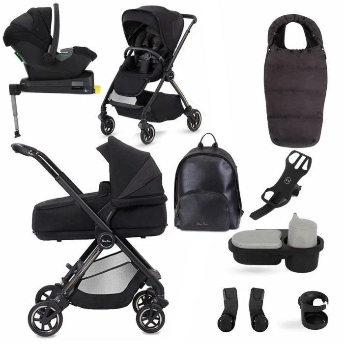Silver Cross Dune Pushchair With Compact Carrycot + Ultimate Pack - Space 3 Silver Cross Dune Pushchair With Compact Carrycot + Ultimate Pack - Space
