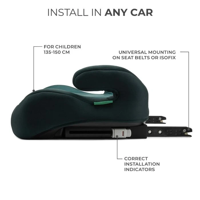 Kinderkraft I-BOOST I-SIZE Booster Car Seat - GREEN 4 Kinderkraft I-BOOST I-SIZE Booster Car Seat - GREEN - Image 2