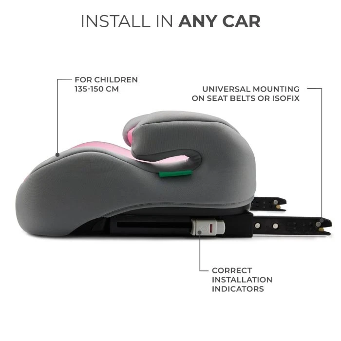 Kinderkraft I-BOOST I-SIZE Booster Car Seat - PINK 4 Kinderkraft I-BOOST I-SIZE Booster Car Seat - PINK - Image 2