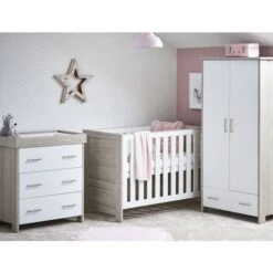 Obaby Nika Mini 3 Piece Room Set & Underdrawer - Grey Wash And White