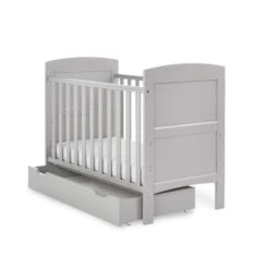 Obaby Grace Mini Cot Bed & Underdrawer - Warm Grey -Baby Products Store 20ob1312ud 52