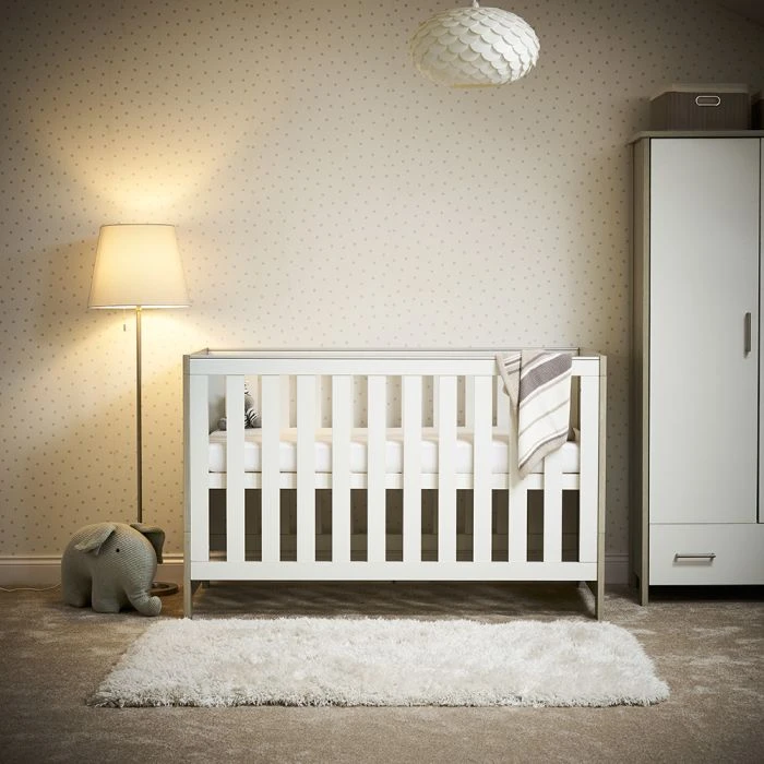 Obaby Nika Cot Bed - Grey Wash & White 3 Obaby Nika Cot Bed - Grey Wash & White
