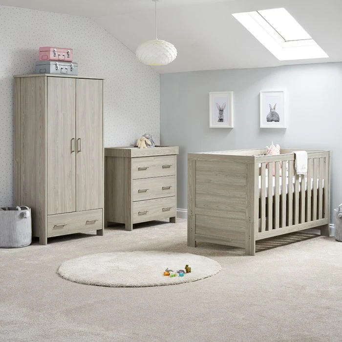 Obaby Nika 3 Piece Room Set & Underdrawer - Grey Wash And White 4 Obaby Nika 3 Piece Room Set & Underdrawer - Grey Wash And White - Image 2