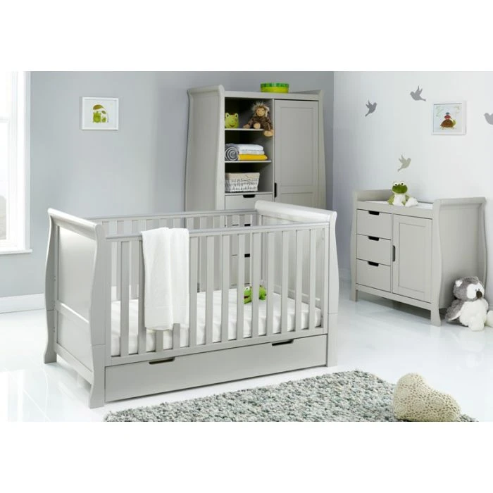 Obaby Stamford Classic Sleigh 3 Piece Room Set - Warm Grey 3 Obaby Stamford Classic Sleigh 3 Piece Room Set - Warm Grey