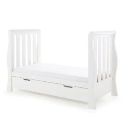 Obaby Stamford Luxe Cot Bed & Moisture Management - White -Baby Products Store 21ob2602 03b 1