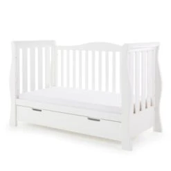 Obaby Stamford Luxe Cot Bed & Moisture Management - White -Baby Products Store 21ob2602 04b 1