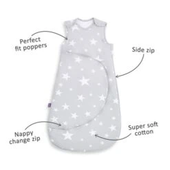 SnuzPouch Sleeping Bag 1.0 Tog (0-6M) - White Stars 10 SnuzPouch Sleeping Bag 1.0 Tog (0-6M) - White Stars -Baby Products Store 2245 main 1