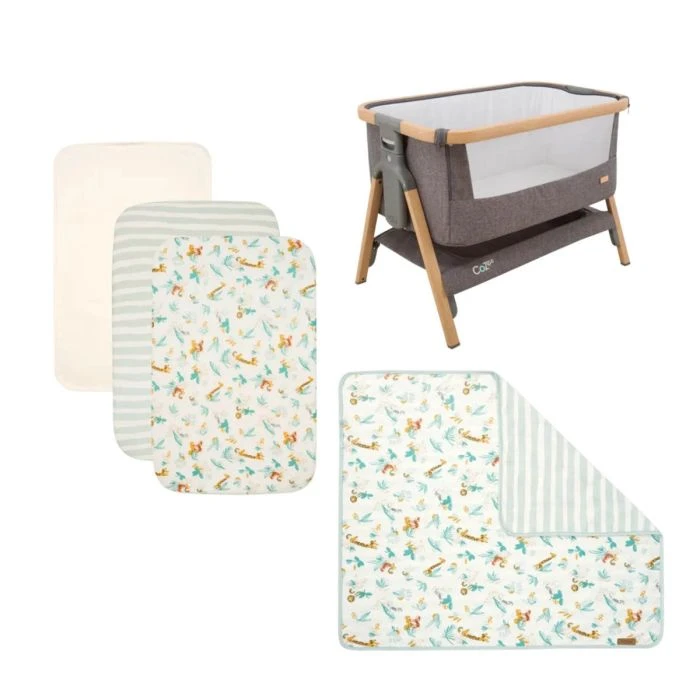 Tutti Bambini CoZee Run Wild Bedside Crib Starter Pack & Protector - Oak And Charcoal 3 Tutti Bambini CoZee Run Wild Bedside Crib Starter Pack & Protector - Oak And Charcoal