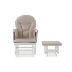 Obaby Reclining Glider Chair And Stool - White With Sand Cushion 8 Obaby Reclining Glider Chair And Stool - White With Sand Cushion -Baby Products Store 22ob2115 03 scaled 1