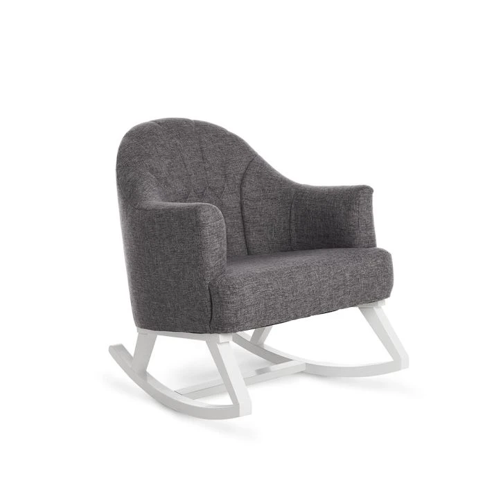 Obaby Round Back Rocking Chair - White With Grey Cushion 3 Obaby Round Back Rocking Chair - White With Grey Cushion