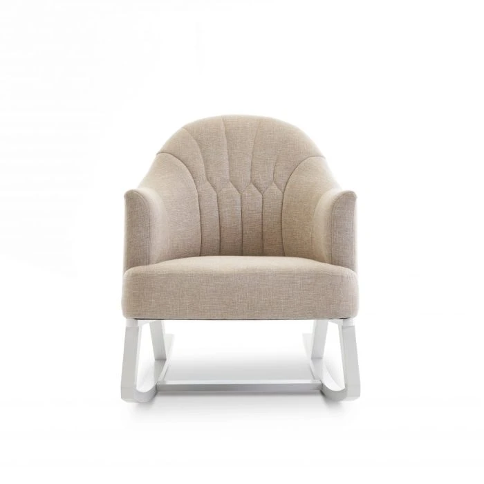 Obaby Round Back Rocking Chair - White With Oatmeal Cushion 4 Obaby Round Back Rocking Chair - White With Oatmeal Cushion - Image 2