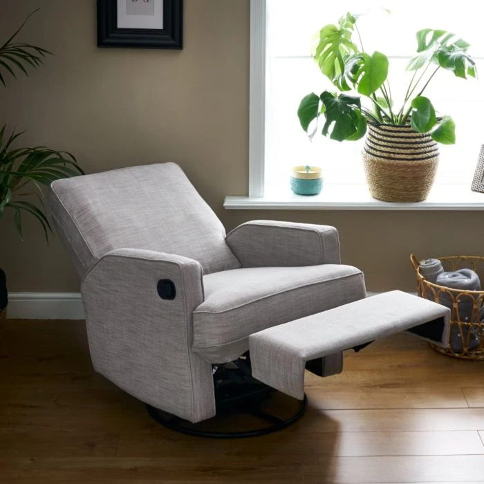 Obaby Madison Swivel Glider Recliner Chair - Pebble 4 Obaby Madison Swivel Glider Recliner Chair - Pebble - Image 2