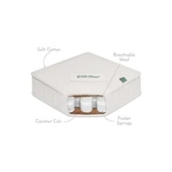 The Little Green Sheep Natural Sprung Cot Mattress 60x120cm - Natural 12 The Little Green Sheep Natural Sprung Cot Mattress 60x120cm - Natural -Baby Products Store 2372 main