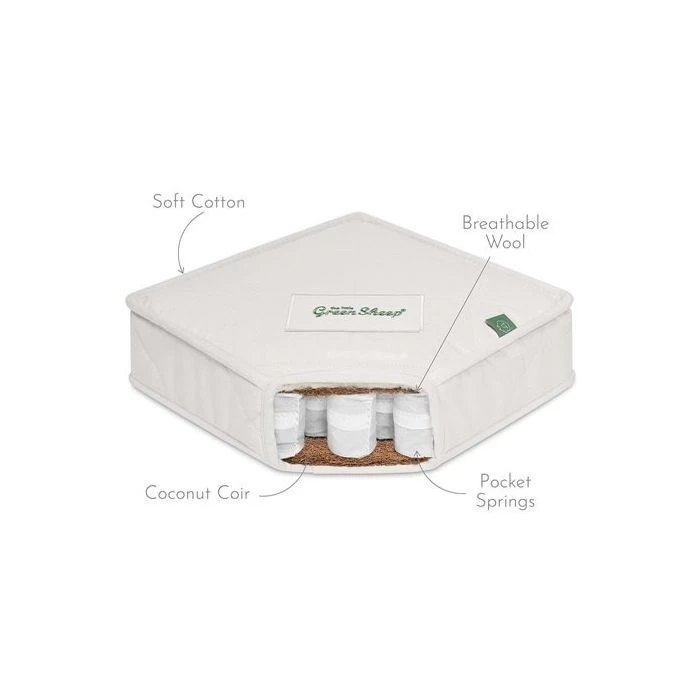 The Little Green Sheep Natural Sprung Cot Mattress 60x120cm - Natural 5 The Little Green Sheep Natural Sprung Cot Mattress 60x120cm - Natural - Image 3