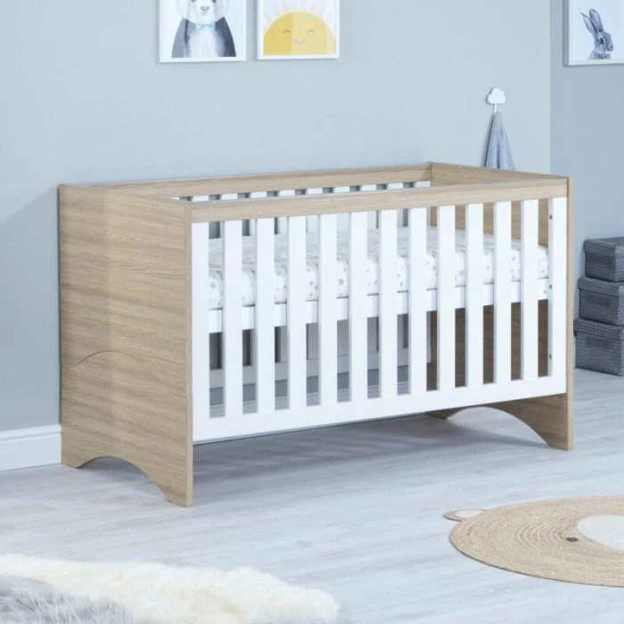 Babymore Veni Cot Bed - White Oak 3 Babymore Veni Cot Bed - White Oak