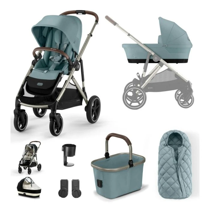 Cybex Gazelle S Lux Pushchair 9 Piece Bundle - Sky Blue (Taupe Frame) 3 Cybex Gazelle S Lux Pushchair 9 Piece Bundle - Sky Blue (Taupe Frame)