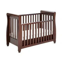 Babymore Eva Sleigh Dropside Cot Bed With Drawer - Brown -Baby Products Store 2620104 2 scaled 800x619 1