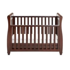 Babymore Eva Sleigh Dropside Cot Bed With Drawer - Brown -Baby Products Store 2620104 4 scaled 800x619 1