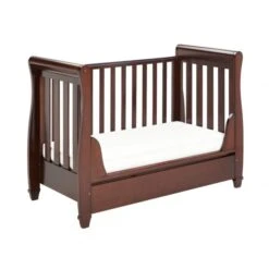 Babymore Eva Sleigh Dropside Cot Bed With Drawer - Brown -Baby Products Store 2620104 5 scaled 800x619 1