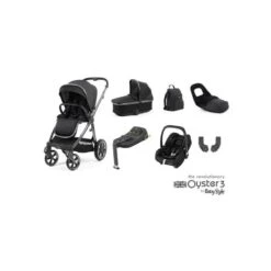BabyStyle Oyster 3 Luxury 7 Piece Cabriofix I-Size Travel System Bundle - Carbonite