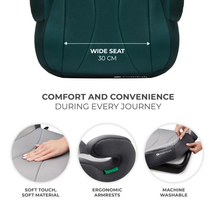 Kinderkraft I-BOOST I-SIZE Booster Car Seat - GREEN 5 Kinderkraft I-BOOST I-SIZE Booster Car Seat - GREEN - Image 3