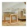 The Little Green Sheep Knitted Moses Basket And Rocking Stand Bundle - Dove -Baby Products Store 3040 main