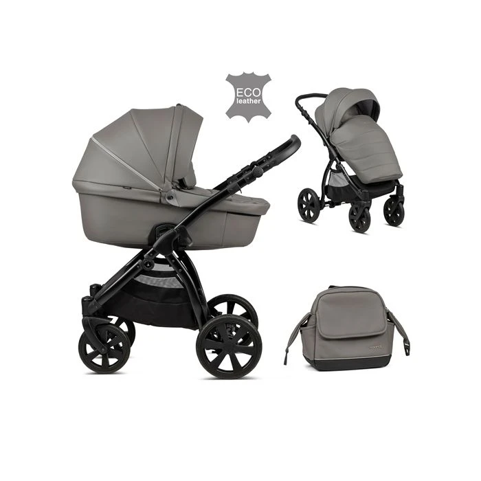 Noordi Fjordi Leather 2in1 Pram - Graphite 3 Noordi Fjordi Leather 2in1 Pram - Graphite