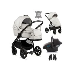 Noordi Fjordi Leather 3in1 Travel System - Cloud