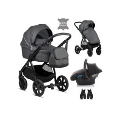 Noordi Fjordi Leather 3in1 Travel System - Shadow Grey