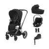 Cybex Priam Stroller With Cloud T I-Size Car Seat And Base Bundles - Chrome Black/Sepia Black -Baby Products Store 42 1