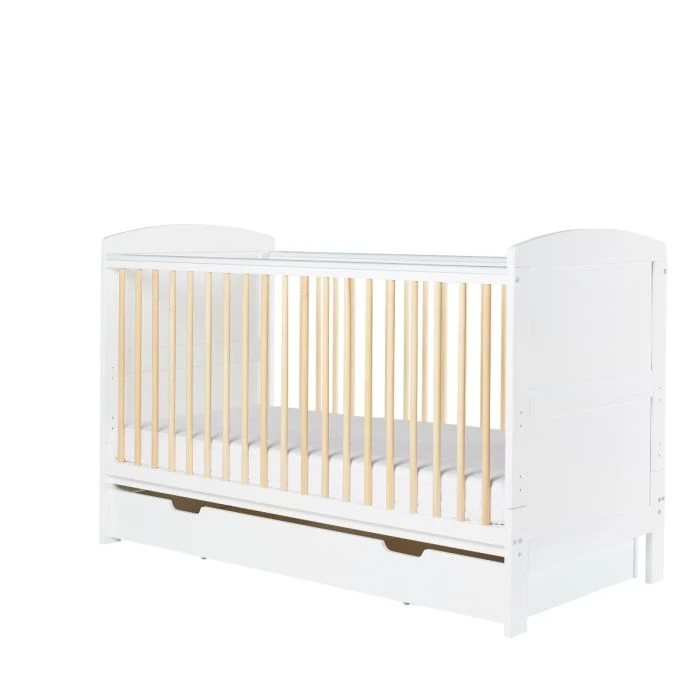 Ickle Bubba Coleby Scandi Classic Cot Bed, Under Drawer And Fibre Mattress - Scandi White 3 Ickle Bubba Coleby Scandi Classic Cot Bed, Under Drawer And Fibre Mattress - Scandi White