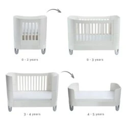 Gaia Baby Serena Cot Bed + Mini Cot - White -Baby Products Store 46.gs1 w 2
