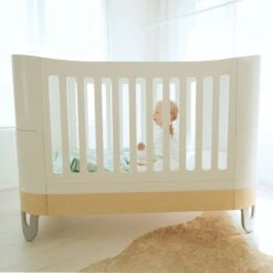 Gaia Baby Serena Cot Bed + Mini Cot - White/Natural -Baby Products Store 46.gs1 wn 11