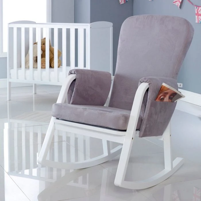 Ickle Bubba Dursley Rocking Chair Pearl Grey 6 Ickle Bubba Dursley Rocking Chair Pearl Grey - Image 4
