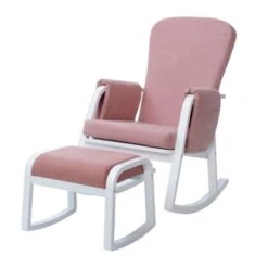 Ickle Bubba Dursley Rocking Chair And Stool Blush Pink