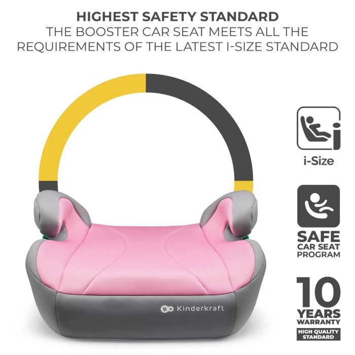Kinderkraft I-BOOST I-SIZE Booster Car Seat - PINK 6 Kinderkraft I-BOOST I-SIZE Booster Car Seat - PINK - Image 4