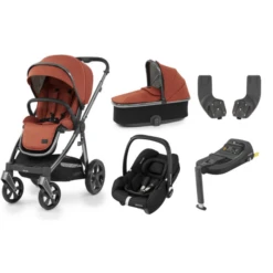 BabyStyle Oyster 3 Pushchair Essential 5 Piece With Cabriofix I-Size Car Seat And Base Bundle - Ember