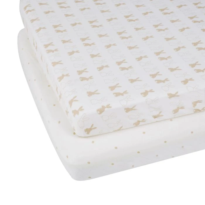 Ickle Bubba Bunnychino 2 Pack Fitted Cotbed Sheets 3 Ickle Bubba Bunnychino 2 Pack Fitted Cotbed Sheets