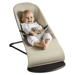 BabyBjorn Bouncer Balance Soft Cotton - Black/Dark Grey -Baby Products Store babybjorn baby bouncer balance soft lifestyle 2 4